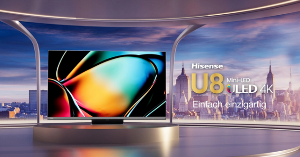海信推出4K MiniLED电视U8KQ，售价1399欧元起