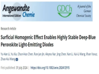 苏州大学王照奎等在深蓝光钙钛矿LED研究领域取得新进展